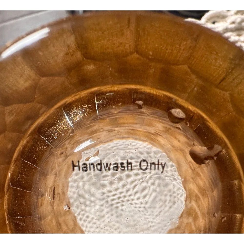 Gold Honeycomb Highball Glasses Set‎ of 2 Barware Drinkware Handwash Only